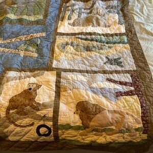 Vintage Rooms That Rule Safari Quilt Dillard’s Twin XL Zoo Animals Applique